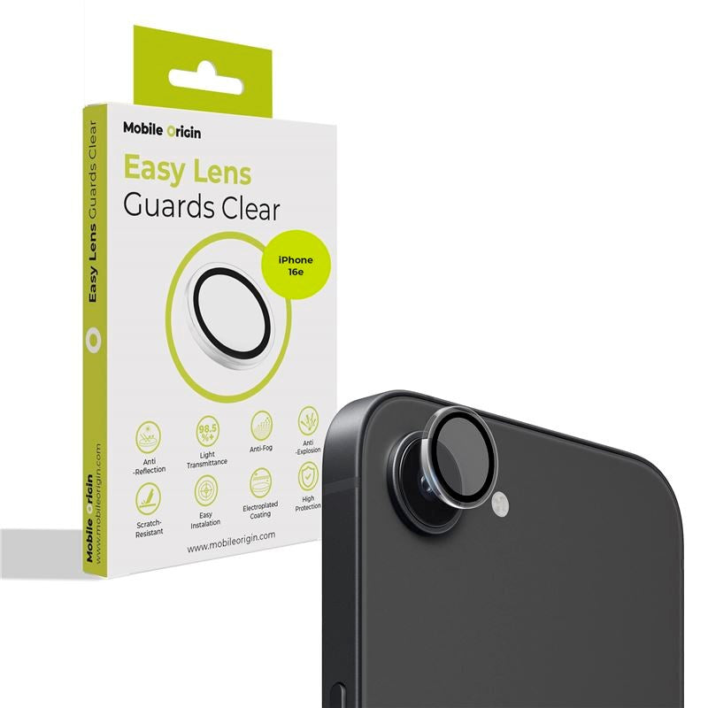 Mobile Origin iPhone 17e / 16e Hærdet Glas Kamerabeskyttelse - Gennemsigtig