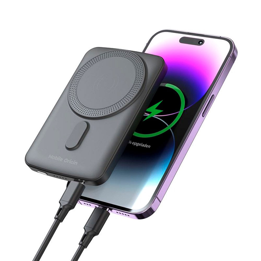 Mobile Origin 20W Powerbank 5000mAh m. LED-Display - USB-C Stik - Grå