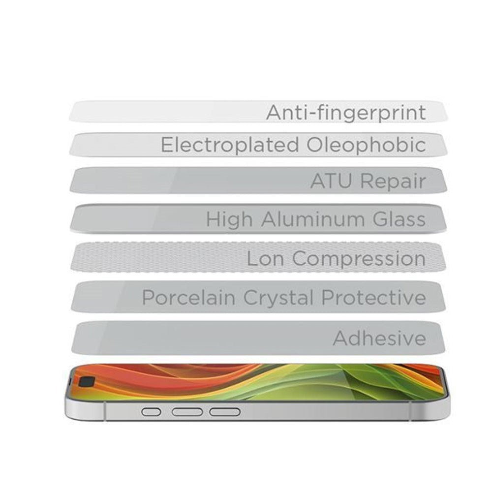 iPhone 15 Pro Mobile Origin EasyGlass Beskyttelsesglas - 2 stk - Gennemsigtig /  Sort Kant