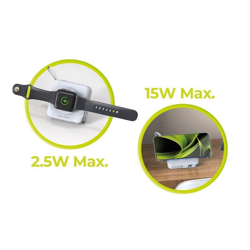 Mobile Origin PowerBank Rejseoplader 10.000 mAh - MagSafe Kompatibel - Hvid