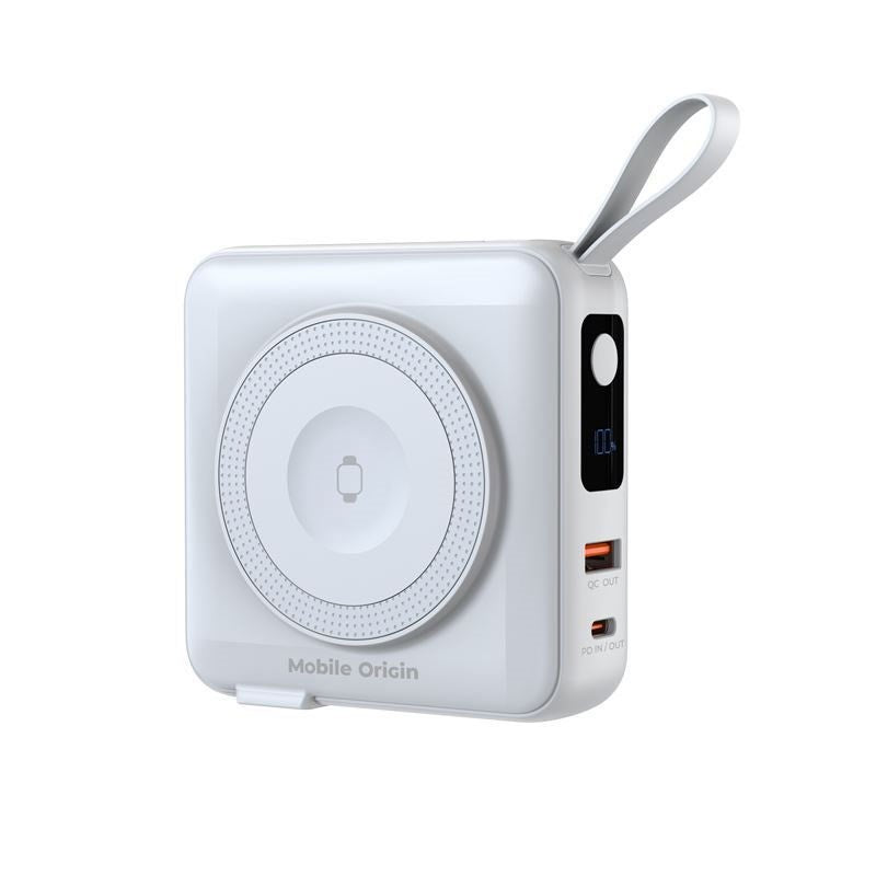 Mobile Origin PowerBank Rejseoplader 10.000 mAh - MagSafe Kompatibel - Hvid