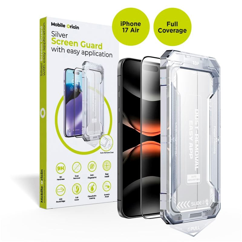 iPhone Air Mobile Origin Screen Guard Skærmbeskyttelsesglas m. Easy Applicator - Gennemsigtig