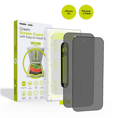 iPhone Air Mobile Origin Screen Guard Skærmbeskyttelse m. Monteringskasse - Privacy Funktion - 2 stk. - Gennemsigtig