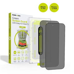 iPhone 17 Pro Mobile Origin Screen Guard Skærmbeskyttelse m. Monteringskasse - Privacy Funktion - 2 stk. - Gennemsigtig