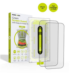 iPhone Air Mobile Origin Screen Guard Skærmbeskyttelse m. Monteringskasse - 2 stk. - Gennemsigtig / Sort Kant