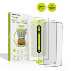 iPhone 17 Pro Mobile Origin Screen Guard Skærmbeskyttelse m. Monteringskasse - 2 stk. - Gennemsigtig / Sort Kant