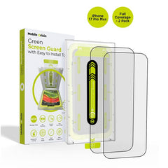 iPhone 17 Pro Max Mobile Origin Screen Guard Skærmbeskyttelse m. Monteringskasse - 2 stk. - Gennemsigtig / Sort Kant