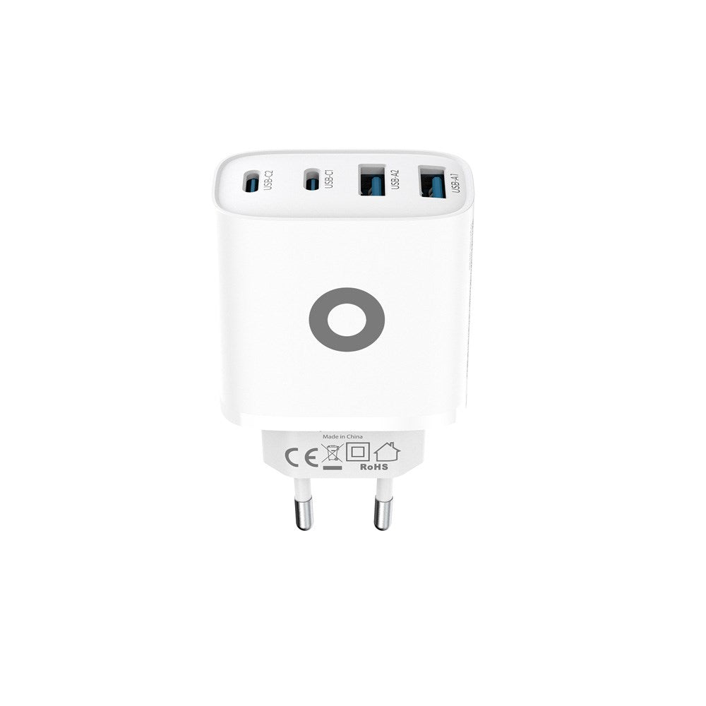 Mobile Origin GaN 40W Vægoplader m. 2 x USB-A & 2 x USB-C - Hvid