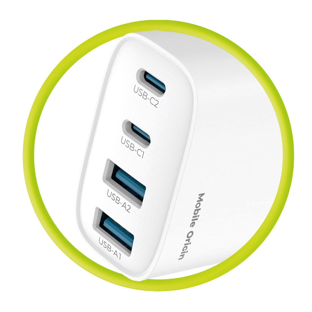 Mobile Origin GaN 40W Vægoplader m. 2 x USB-A & 2 x USB-C - Hvid
