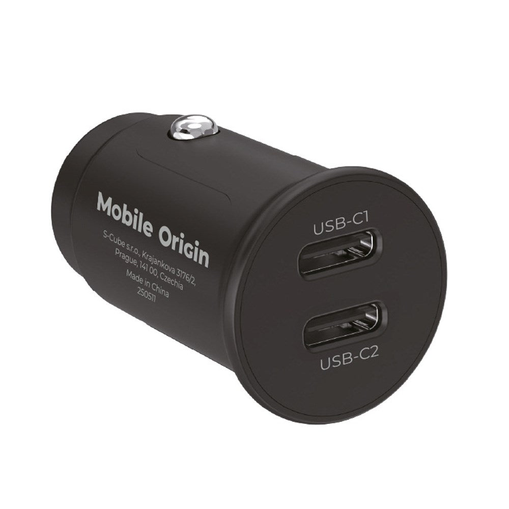 Mobile Origin 30W Biloplader m. 2 x USB-C - Sort
