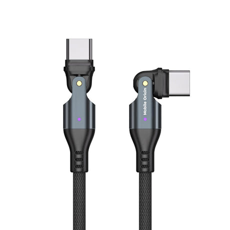 Mobile Origin 240W Roterende USB-C til USB-C Kabel - 1m - Sort
