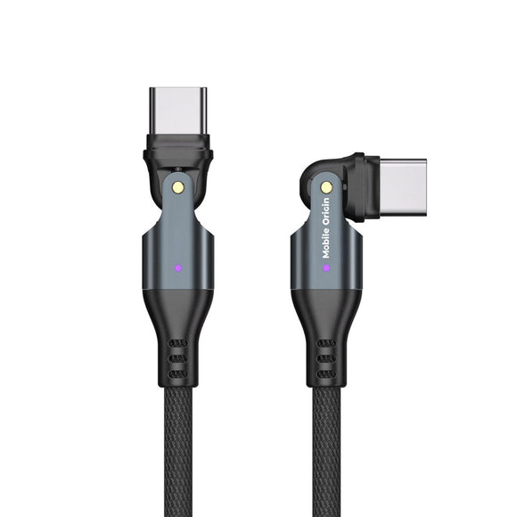 Mobile Origin 240W Roterende USB-C til USB-C Kabel - 1m - Sort