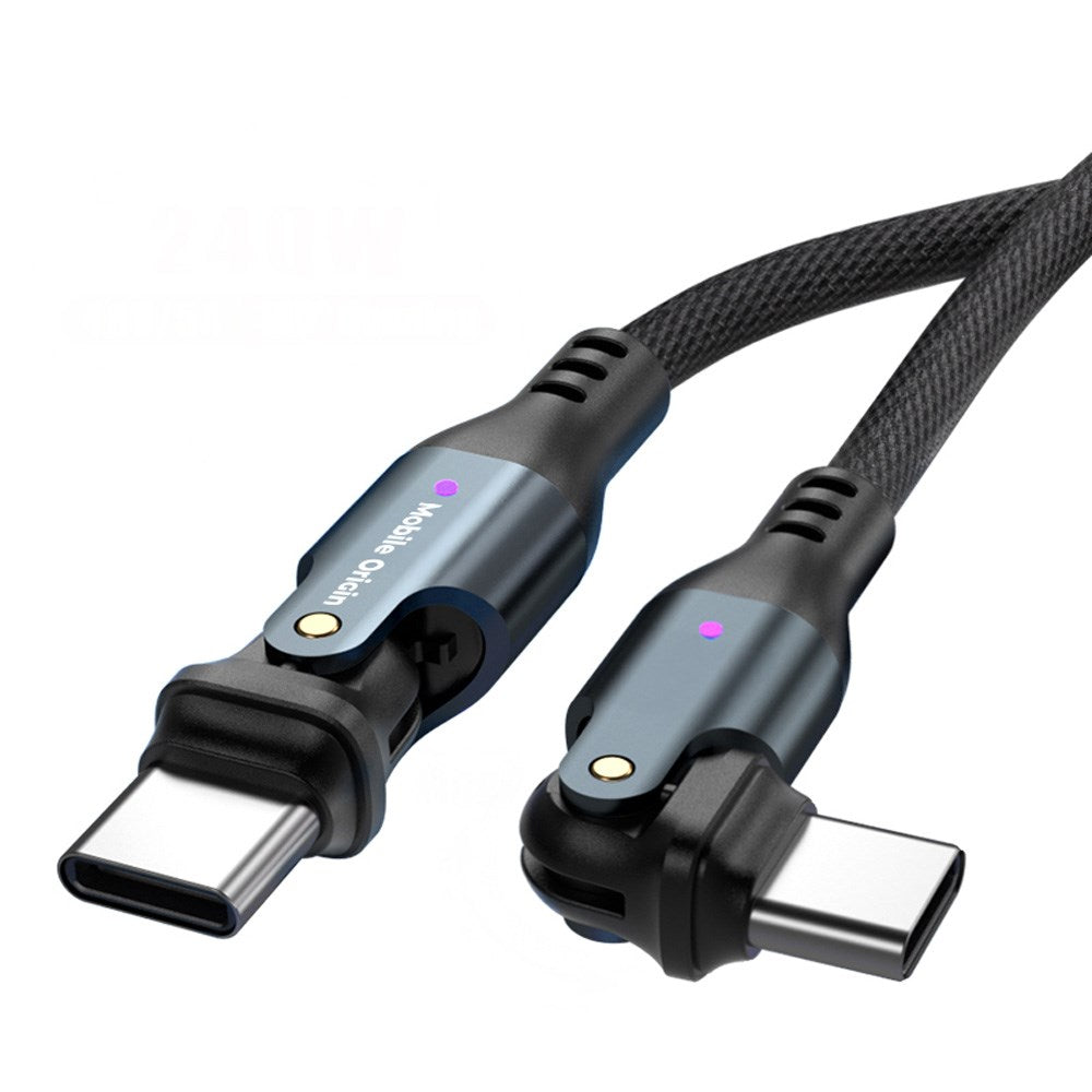 Mobile Origin 240W Roterende USB-C til USB-C Kabel - 1m - Sort