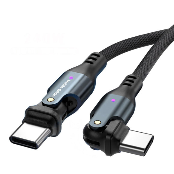 Mobile Origin 240W Roterende USB-C til USB-C Kabel - 1m - Sort