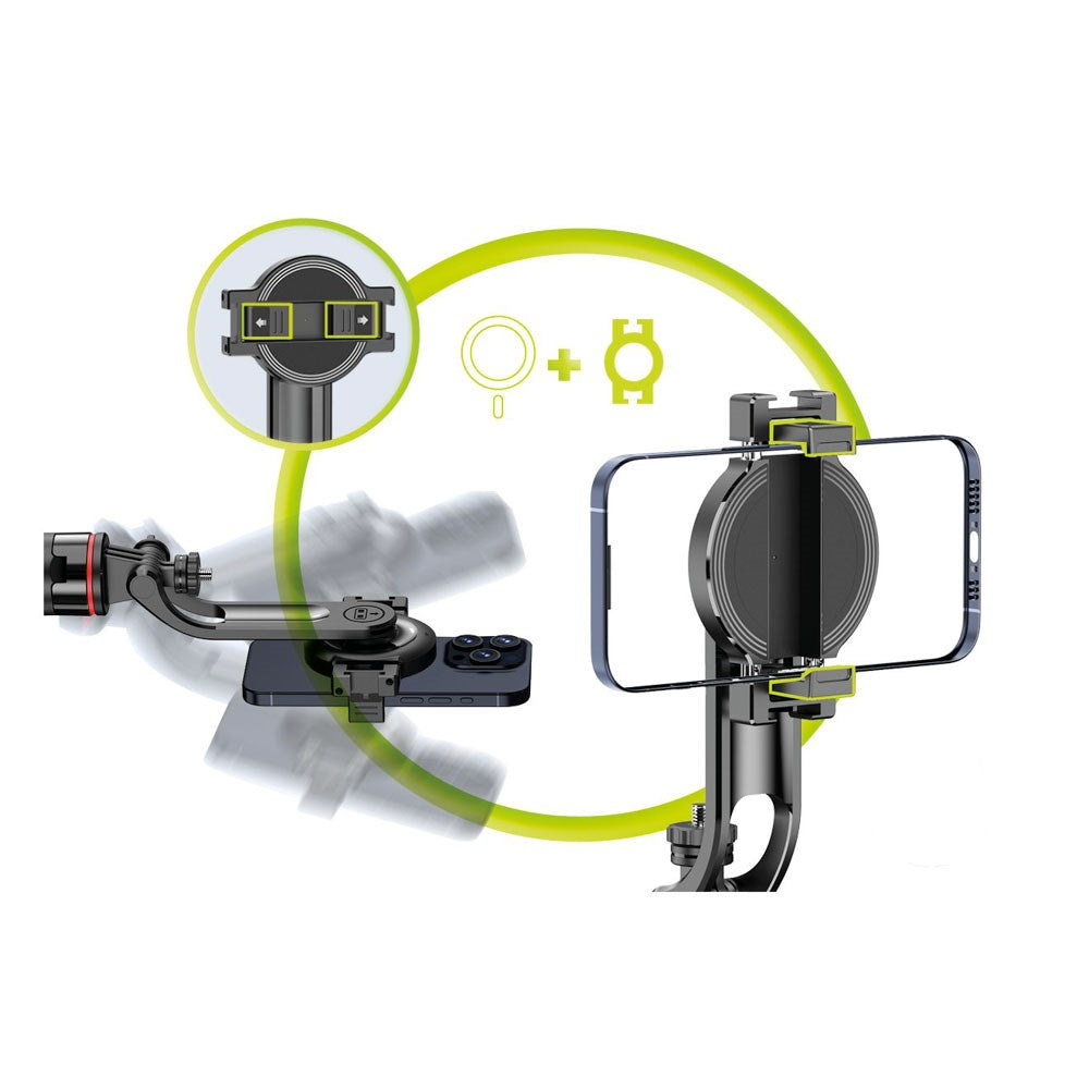Mobile Origin 2-i-1 Magnetisk Tripod Selfie Stang - MagSafe Kompatibel - Sort