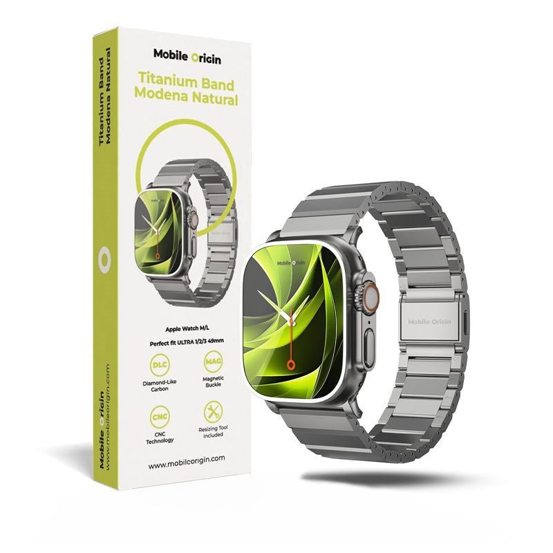 Apple Watch (42/44/SE/45/46/49mm) Mobile Origin Titanium Rem - Sølv