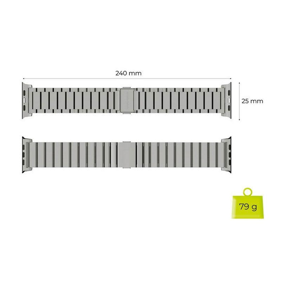 Apple Watch (42/44/SE/45/46/49mm) Mobile Origin Titanium Rem - Sølv