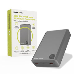 Mobile Origin 30W 20.000mAh Powerbank m. USB-C & Trådløs Opladning - MagSafe Kompatibel - Grå