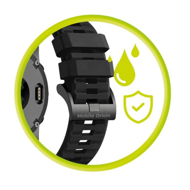 Mobile Origin Universal Garmin Rem (22mm QuickFit) - Silikone - Sort