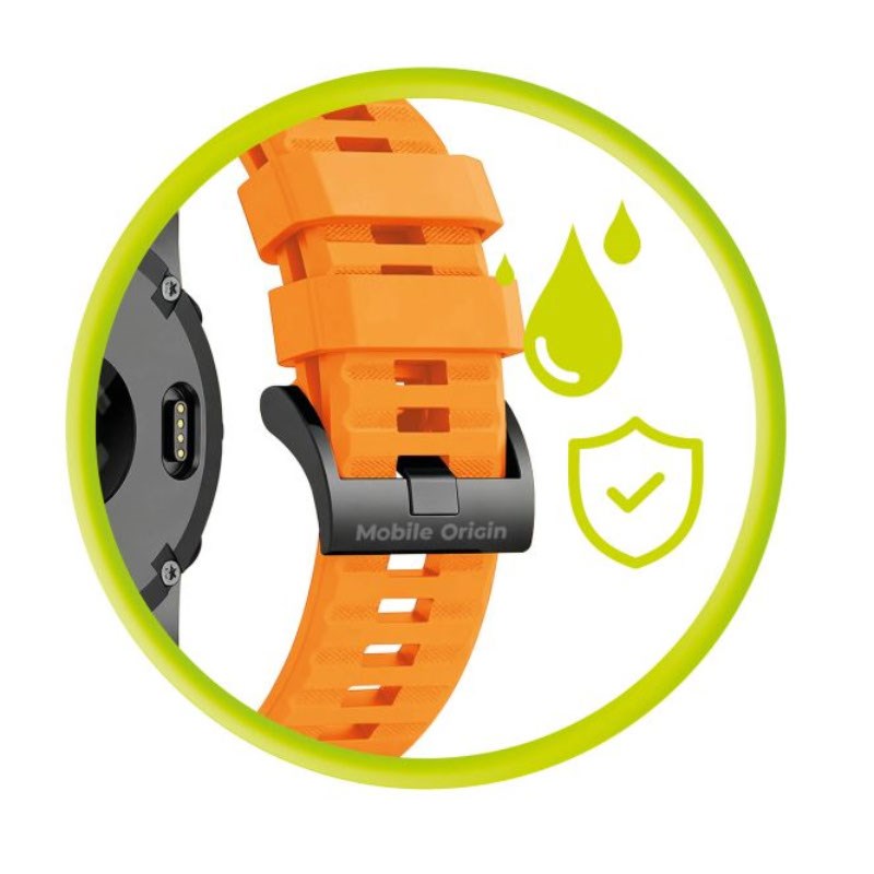 Mobile Origin Universal Garmin Rem (26mm QuickFit) - Silikone - Orange