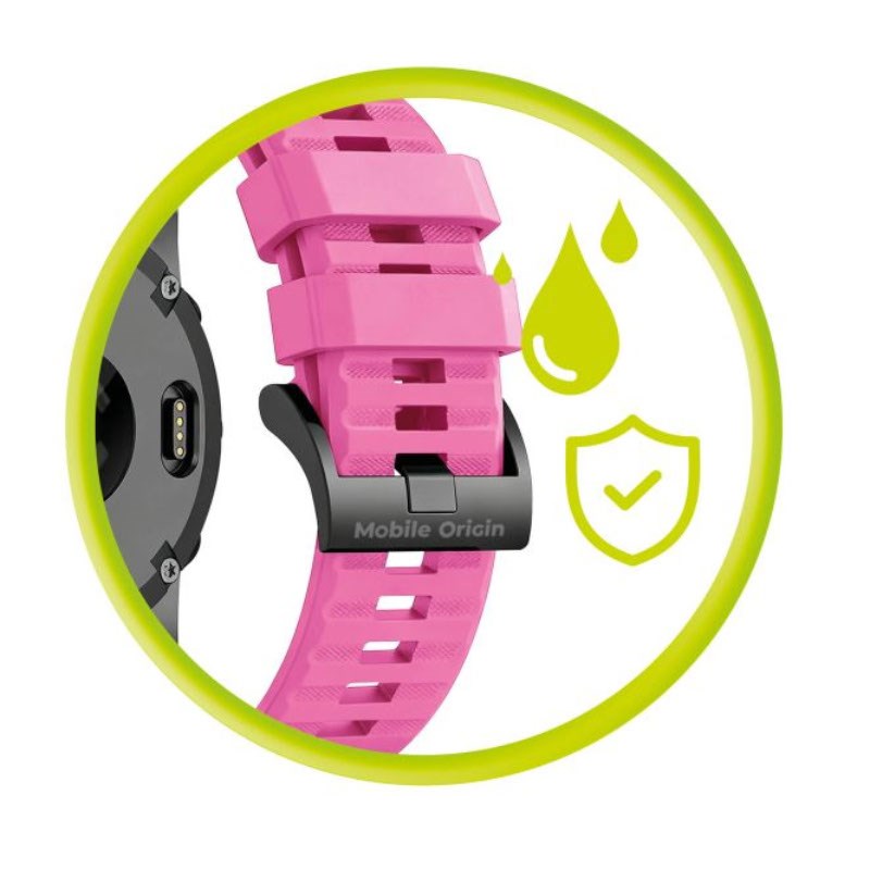 Mobile Origin Universal Garmin Rem (26mm QuickFit) - Silikone - Lyserød