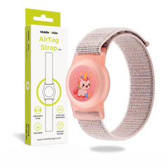 Mobile Origin Apple AirTag Nylon Rem til Børn - Lyserød Enhjørning