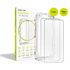 iPhone 16 / 15 Mobile Origin EasyGlass Skærmbeskyttelsesglas - 2 stk. - Gennemsigtig