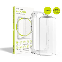 iPhone 17 Pro Max / 16 Pro Max Mobile Origin EasyGlass Skærmbeskyttelsesglas - 2 stk. - Gennemsigtig