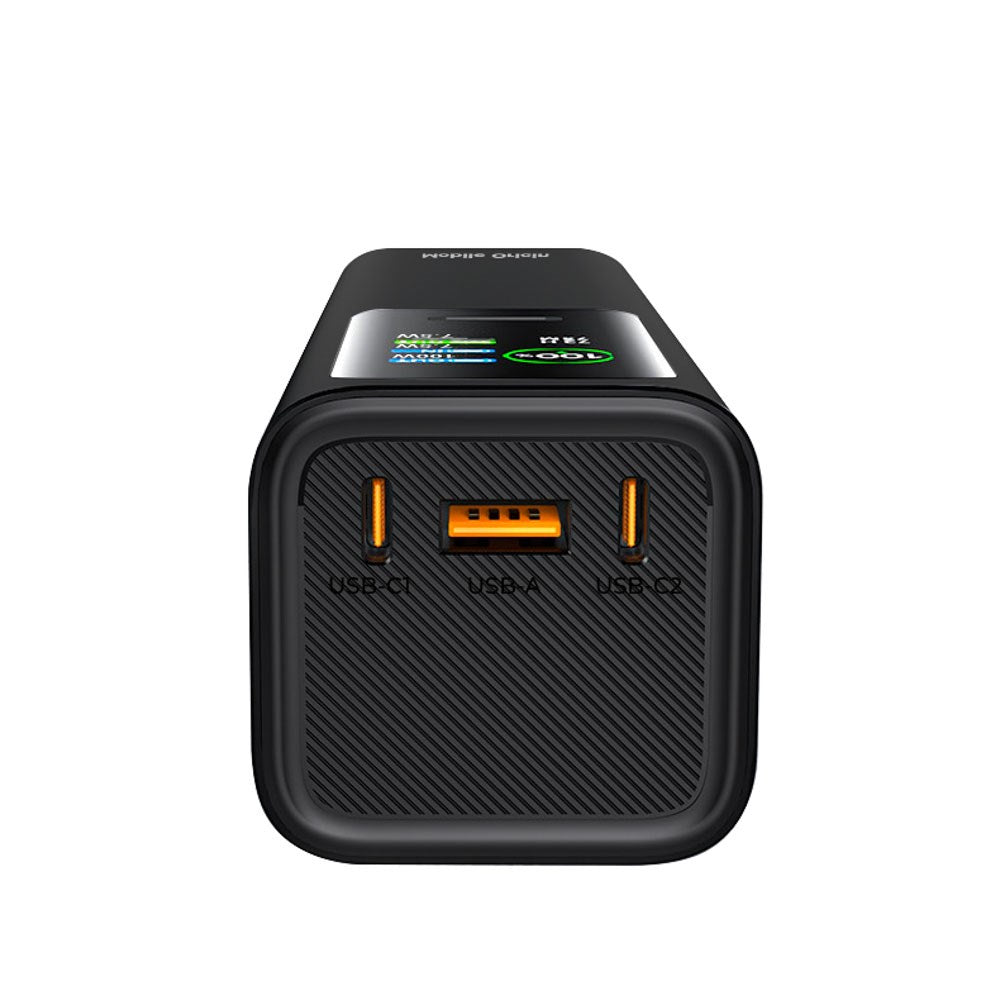 Mobile Origin 165W PowerBank m. Display & Lommelygte - 2x USB-C & 1x USB-A - 30.000 mAh - Sort