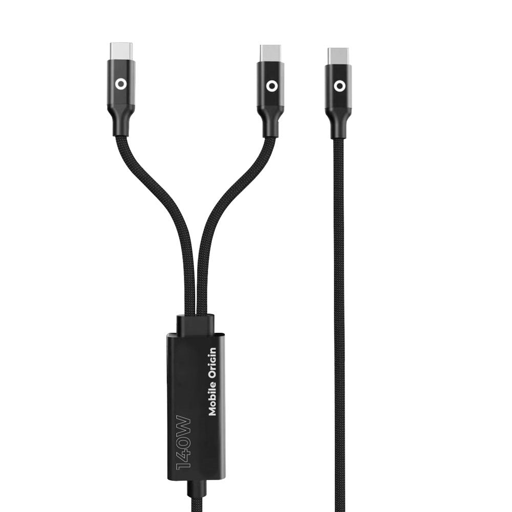Mobile Origin CB10 140W Dobbelt USB-C til USB-C Kabel - 1.2m - Sort