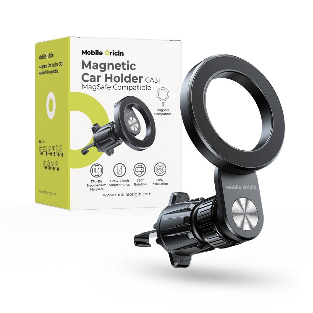 Mobile Origin CA31 Magnetisk Mobilholder til Bil - MagSafe Kompatibel - Sort