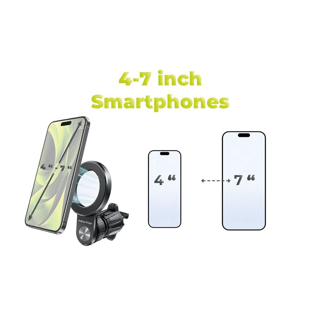 Mobile Origin CA31 Magnetisk Mobilholder til Bil - MagSafe Kompatibel - Sort