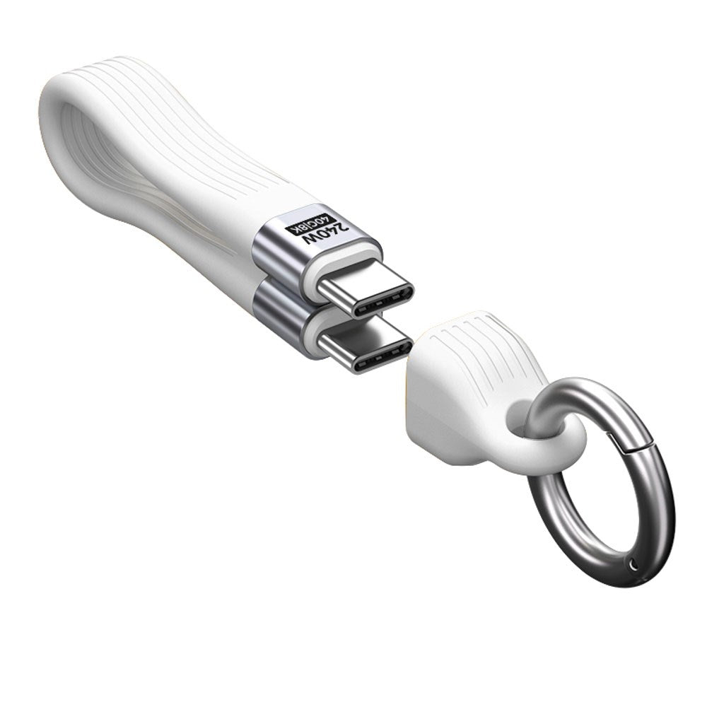 Mobile Origin 240W USB-C til USB-C Nøgleringskabel - 13cm - Hvid