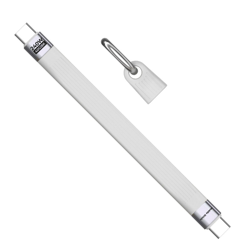 Mobile Origin 240W USB-C til USB-C Nøgleringskabel - 13cm - Hvid