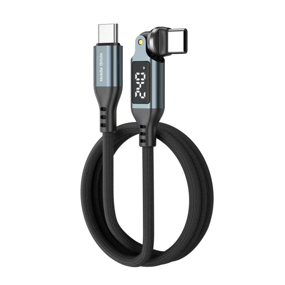 Mobile Origin 240W Display 540° Roterende USB-C til USB-C Kabel - 1m - Sort