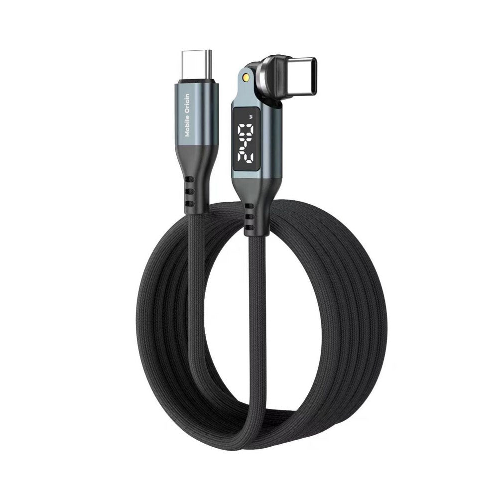 Mobile Origin 240W Display 540° Roterende USB-C til USB-C Kabel - 1.8m - Sort