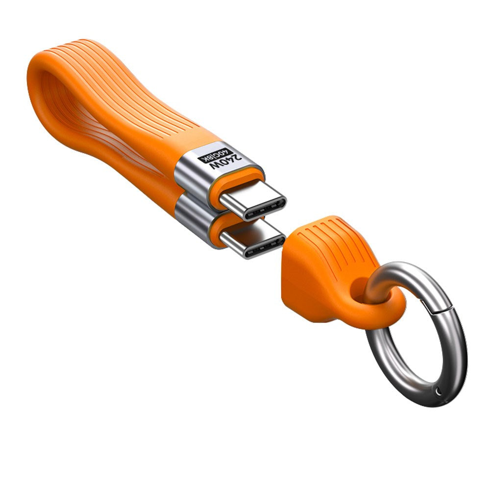 Mobile Origin 240W USB-C til USB-C Nøgleringskabel - 13cm - Orange