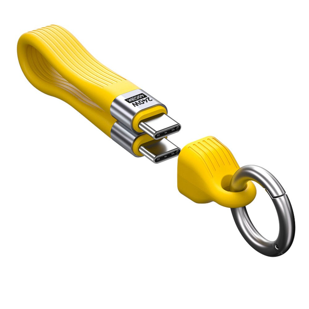 Mobile Origin 240W USB-C til USB-C Nøgleringskabel - 13cm - Gul