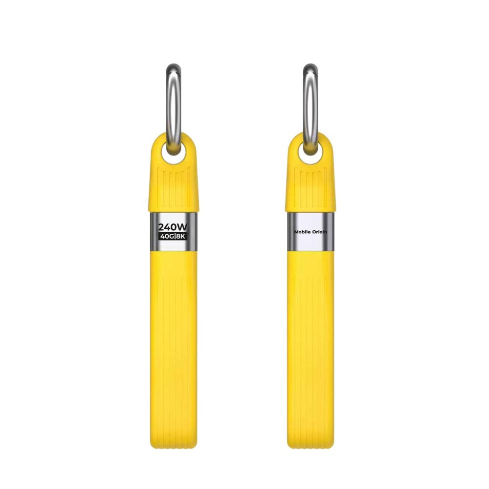 Mobile Origin 240W USB-C til USB-C Nøgleringskabel - 13cm - Gul