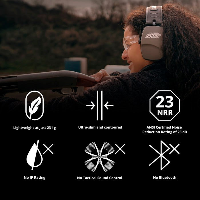 ISOtunes Sport Slim Passiv Høreværn - EN352 - Sort