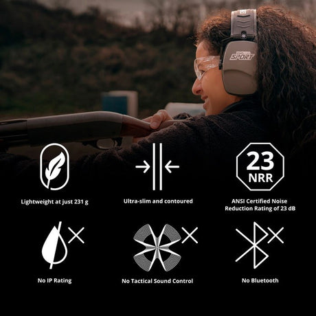 ISOtunes Sport Slim Passiv Høreværn - EN352 - Sort