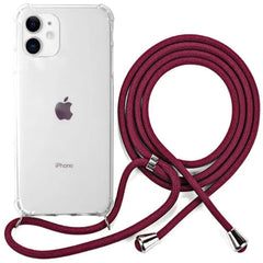 iPhone 11 Plastik Cover m. Snor / Strop - Gennemsigtig/Rød