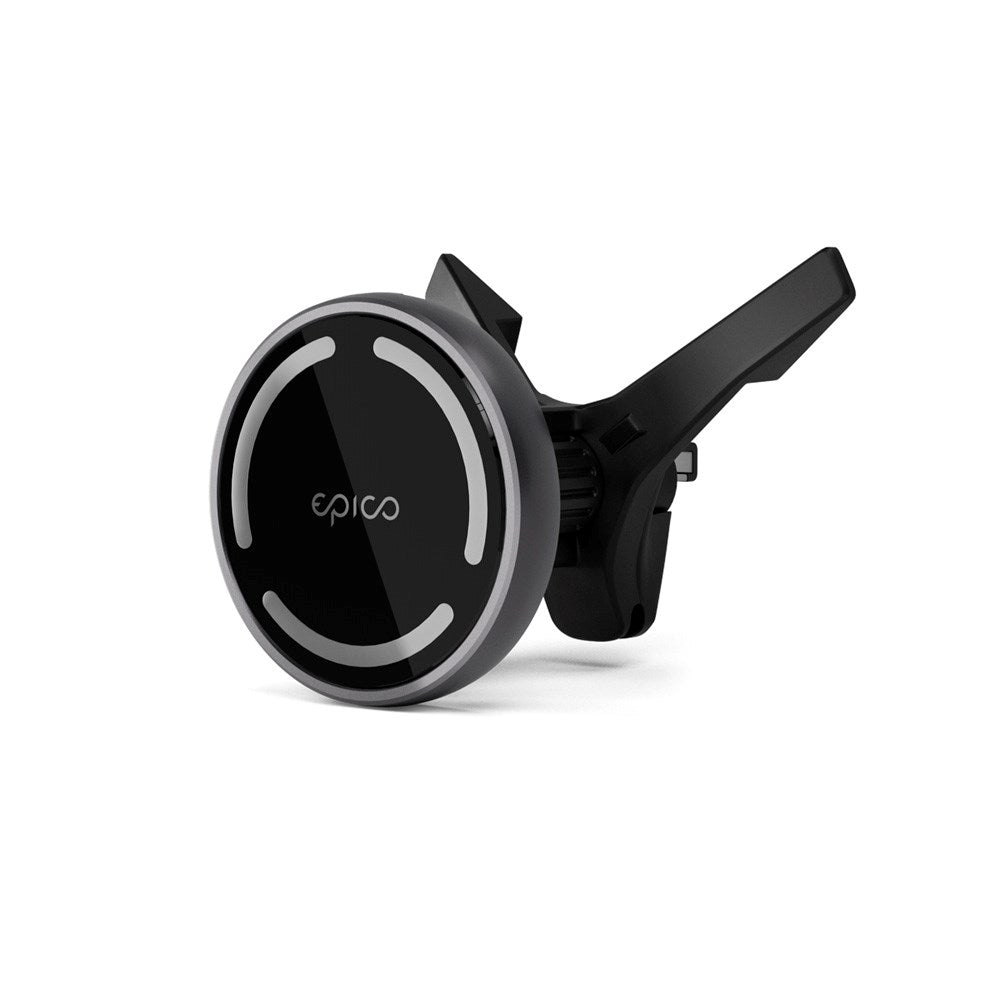 Epico Magnetisk Oplader til Bil m. 15W Trådløs Opladning - MagSafe Kompatibel - Sort