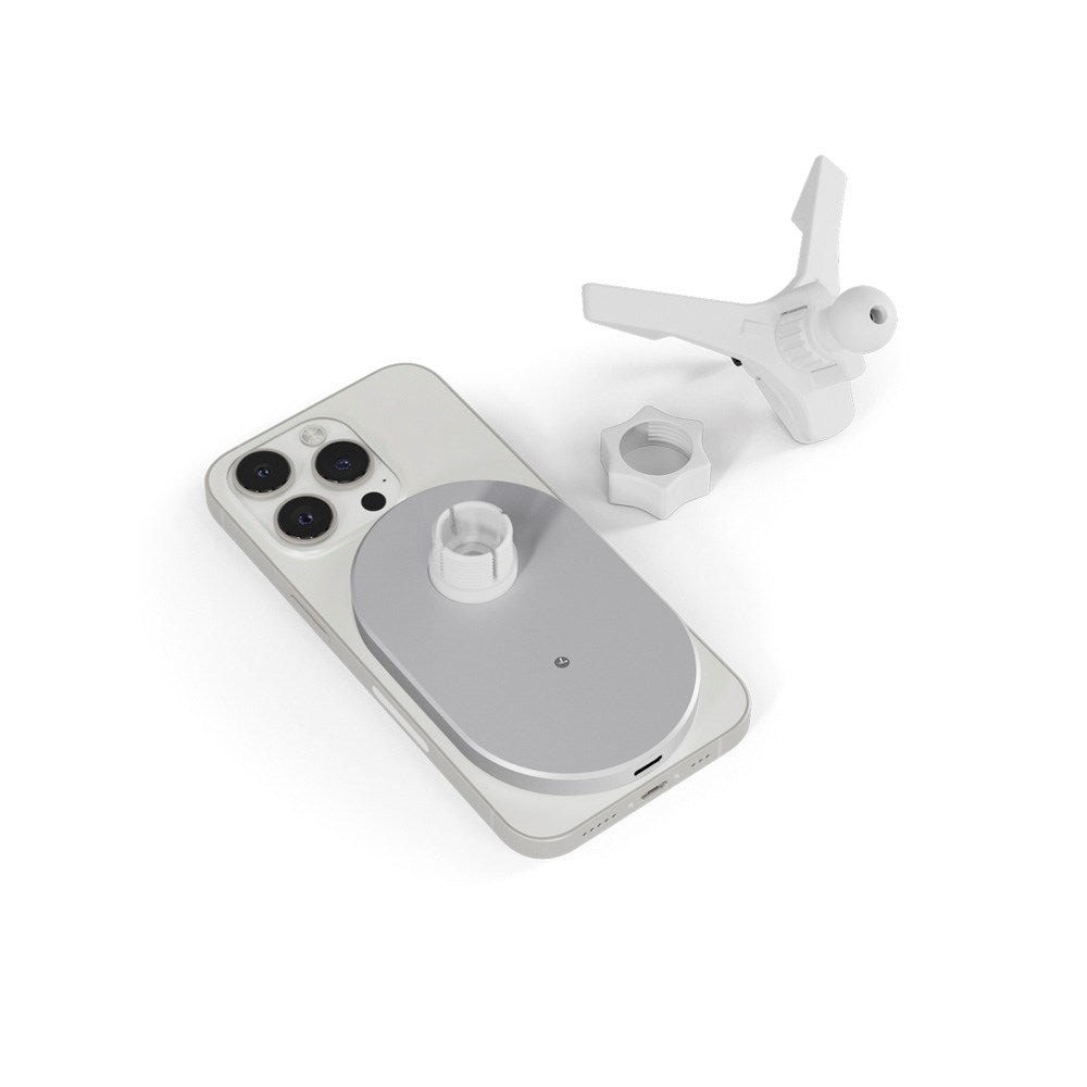 Epico Ellipse Magnetisk Mobilholder til Bil m. 15W Trådløs Opladning & 18W Biloplader - MagSafe Kompatibel - Hvid