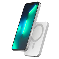 Epico 20W Aluminium Magnetisk Powerbank 5.000 mAh m. USB-C Kabel - MagSafe Kompatibel - Sølv
