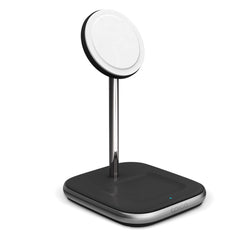 Epico Magnetisk 2-i-1 Trådløs Oplader Stand 15W m. Vægoplader PD 20W - MagSafe Kompatibel - Sort
