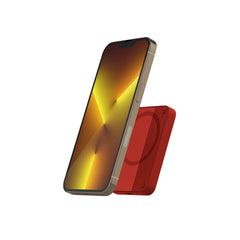 Epico 15W Magnetisk Powerbank 4.200 mAh m. USB-C & Lightning Kabel - MagSafe Kompatibel - Rød