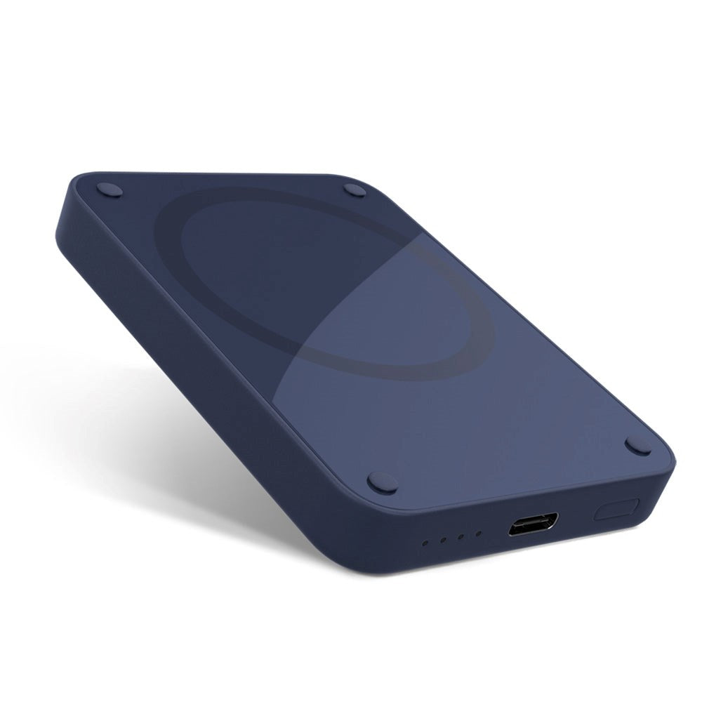 Epico 15W Magnetisk Powerbank 4.200 mAh m. USB-C & Lightning Kabel - MagSafe Kompatibel - Blå