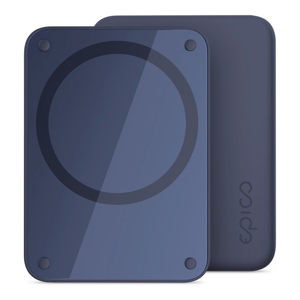 Epico 15W Magnetisk Powerbank 4.200 mAh m. USB-C & Lightning Kabel - MagSafe Kompatibel - Blå