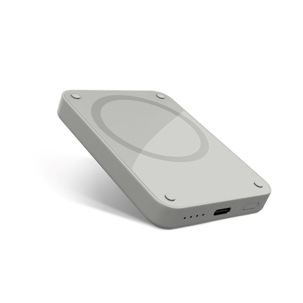 Epico 15W Magnetisk Powerbank 4.200 mAh m. USB-C & Lightning Kabel - MagSafe Kompatibel - Grå